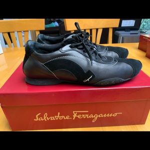 Salvadore Ferragamo Nero Nappa Buc Suede Calf